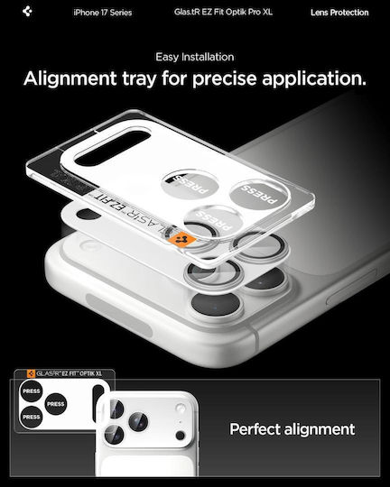 Spigen Glas.tr Optik Pro Протектор за камера Прилепващо фолио Сребрист за Apple iPhone 17 Pro Max