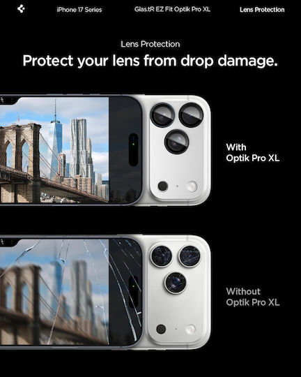 Spigen Glas.tr Optik Pro Протектор за камера Прилепващо фолио Сребрист за Apple iPhone 17 Pro Max