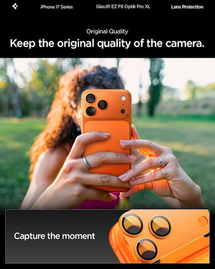 Spigen Glas.tr Optik Pro Camera Protection Membrane Orange for the Apple iPhone 17 Pro Max