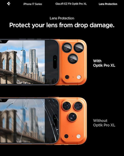Spigen Glas.tr Optik Pro Camera Protection Membrane Orange for the Apple iPhone 17 Pro Max