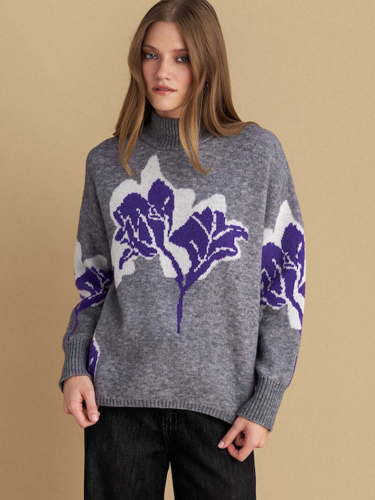 Damen Pullover Blumen Multicolour