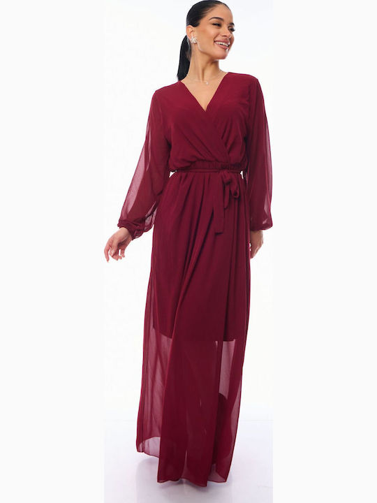 Maxi Dress Wrap Burgundy