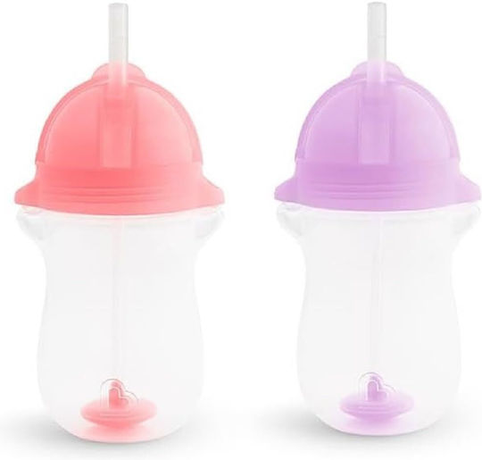 Munchkin Παιδικά Ποτηράκια Click Lock από Πλαστικό Ροζ 2τμχ 296ml 90156