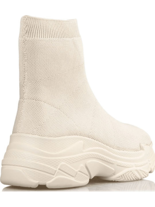 Damen Chunky Stiefel Beige