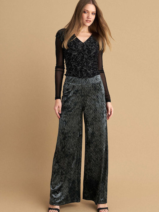 Damen Stoff Hose Black