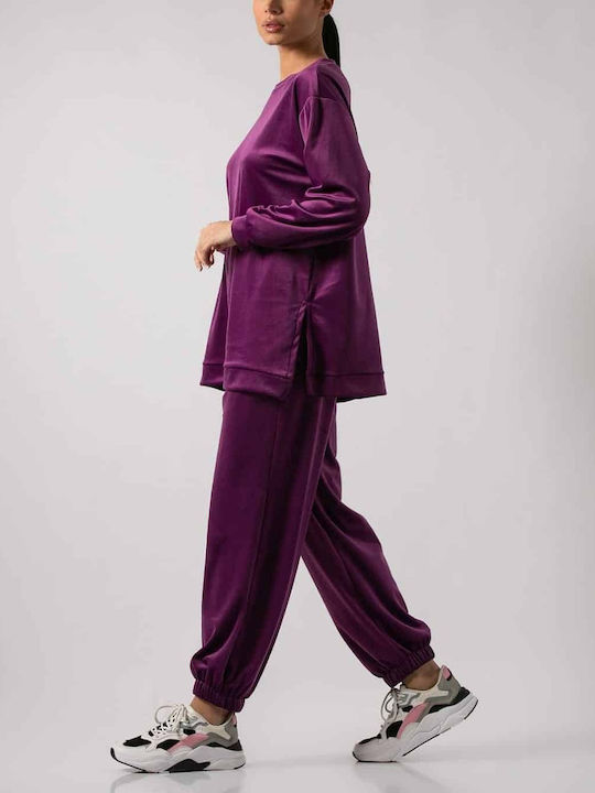 Jogginganzug Samt Blueberry