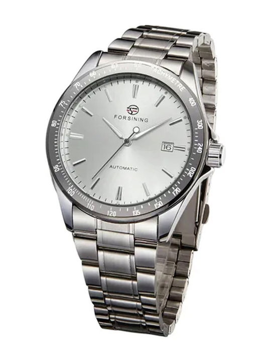 Forsining Ceas Barbati 42mm Automat Cu Brățară Din Metal Argintie