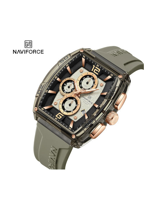Naviforce Ceas Bărbați 16mm Baterie Cu Curea Din Cauciuc Galbenă