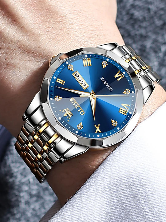 Ανδρικό Ρολόι 41mm Μπαταρίας Ασημί