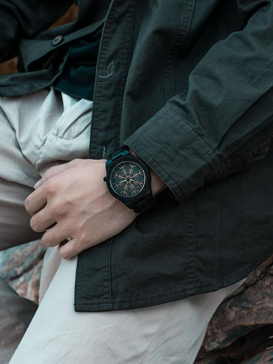 Bobo Bird Herrenuhr 22.8mm Batterie mit Schwarz Holzarmband