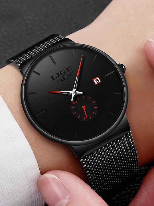 Lige Damen Uhr mit Schwarz Metallarmband