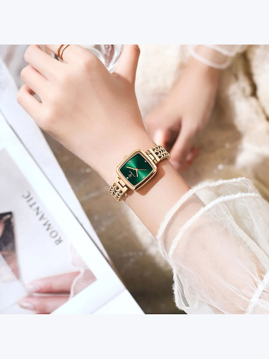 Poedagar Ceas de Damă cu Rose Gold Brățară Metalică