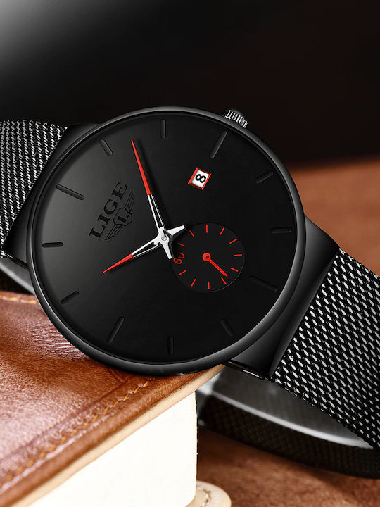 Lige Damen Uhr mit Schwarz Metallarmband