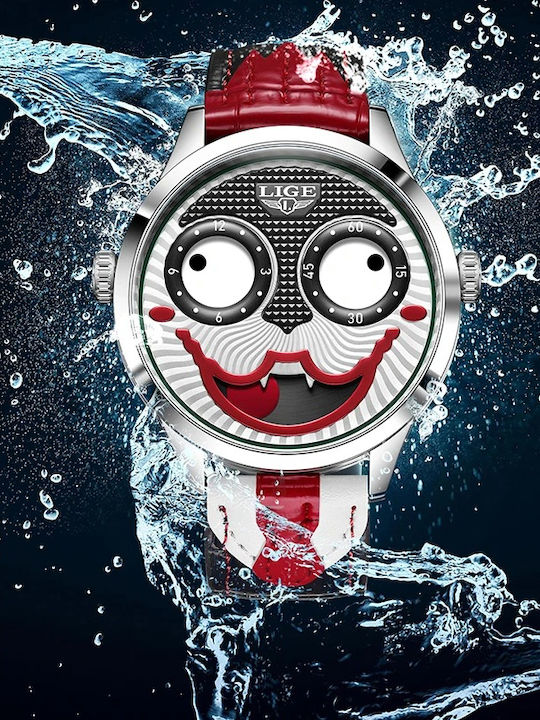 Lige Damen Uhr mit Rot Lederarmband