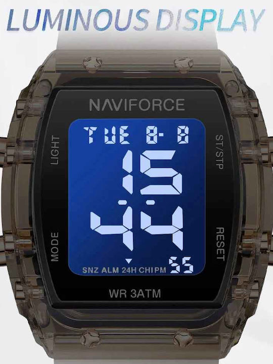 Naviforce Digital Ceas de Damă cu Auriu Curea din Cauciuc
