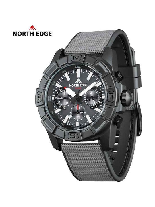 North Edge Ceas de Damă cronograf Solar cu Gri Brățară Metalică