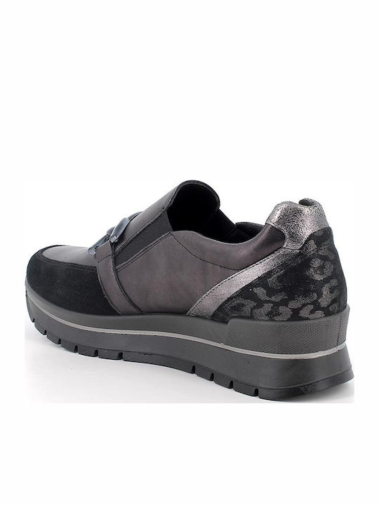 Leder Damen Loafers Steel