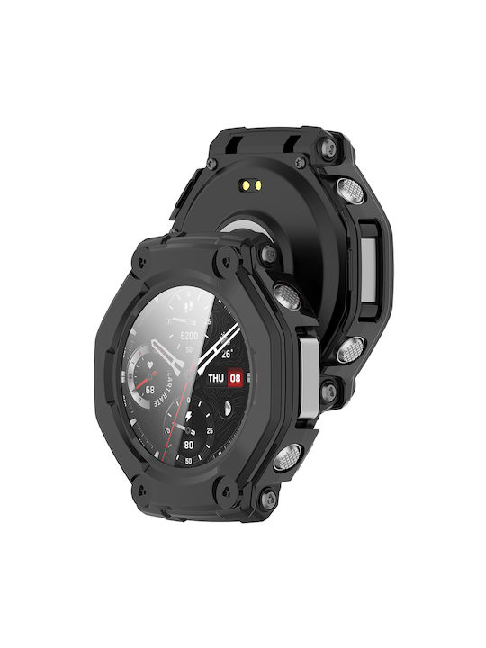 Techsuit Defense360 Pro Пластмасов Калъф със Стъкло в Черен цвят за Amazfit T Rex 3