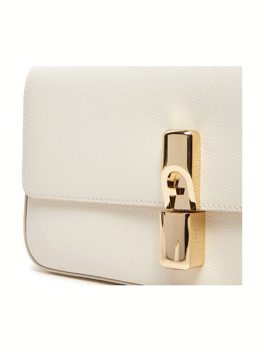 Leder Damentasche Schultertasche Ecru