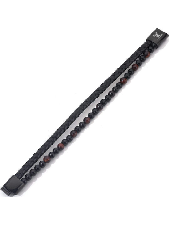 Toro Nero Brățară Pentru Bărbați Din Piele 21cm