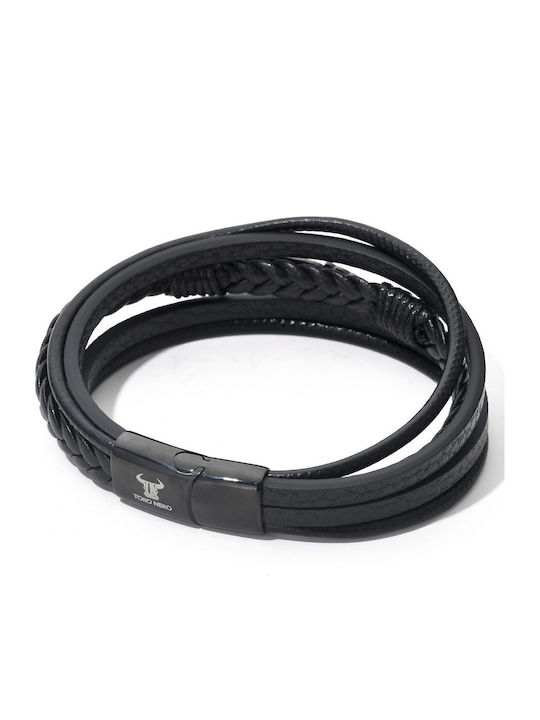 Toro Nero Brățară Pentru Bărbați Din Piele 21cm