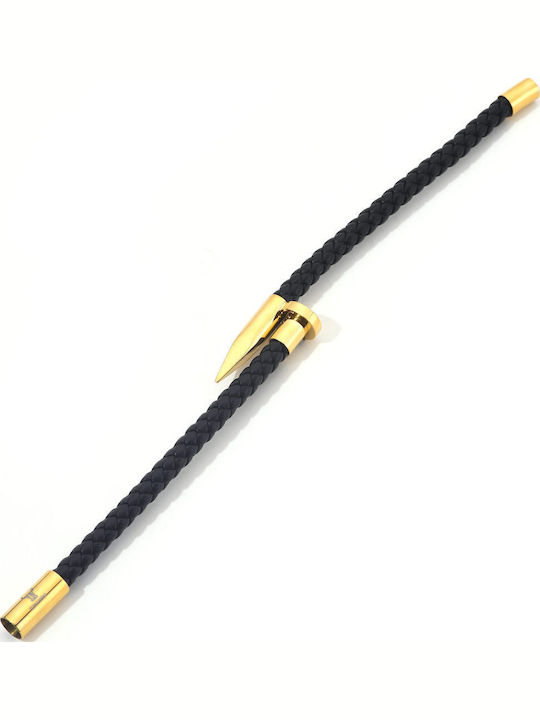 Toro Nero Men's Leather Bracelet 21cm
