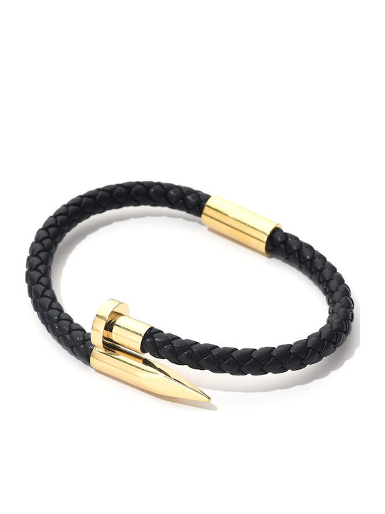 Toro Nero Men's Leather Bracelet 21cm