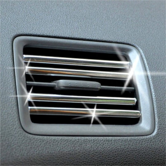 U-shaped Car Ornament Roll Edges Vent Grille 15m Linear Silver Chrome Color