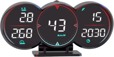 Pyramid Дигитален брояч Скоростомер, Head Up Display и OBD2 за автомобил за монтаж върху Информационно табло