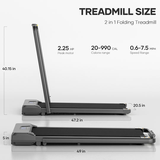 ForAll 2.25hp Electric Foldable Treadmill for User up to 100kg