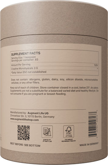 Augment Life Creatine Monohydrate Powder 250gr