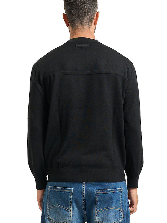 Herrenblusen Langarm Schwarzes Pullover