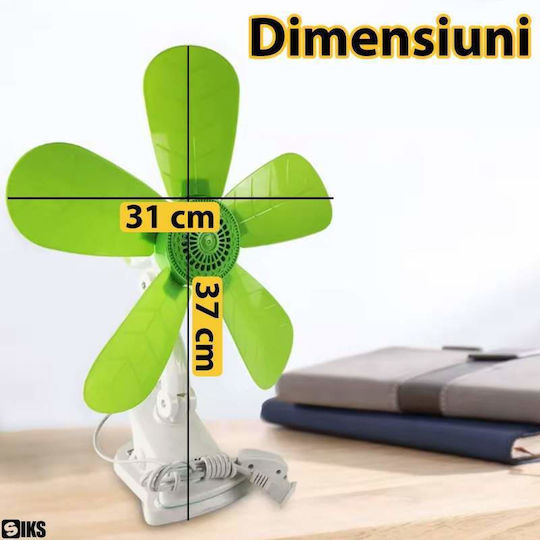Siks Ventilator Portabil Aer Mini Aer Conditionat Si Ventilatoare Birou Podea Viteza 1 Clip Montare Reglabil Priza Silențios Puternic Acasă Atelier Cameră Copii Birou Verde