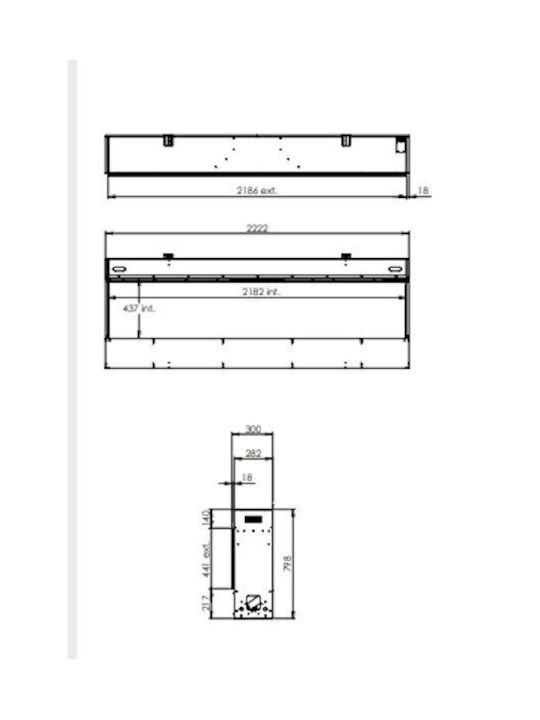 Faber Eslim 2200450 Wandmontiertes Elektrisches Kamin 2000W 223x80cm