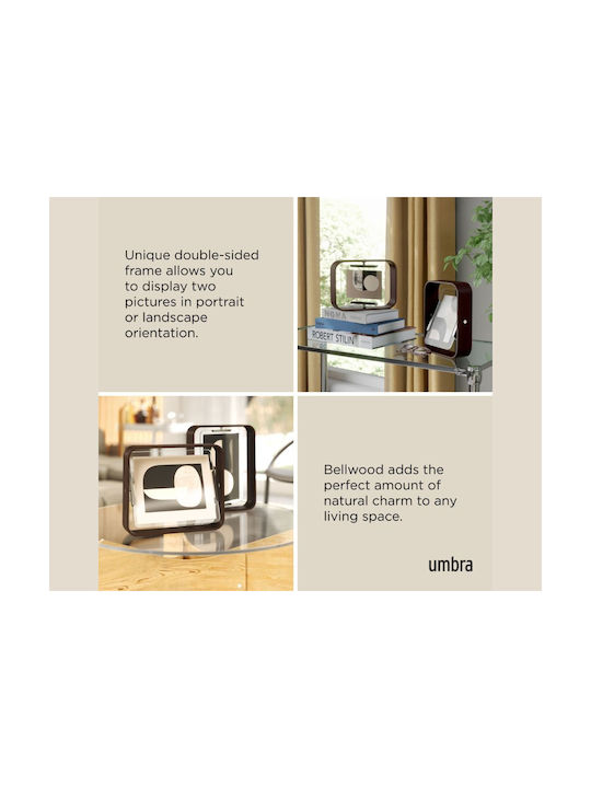 Umbra Bellwood 10x15 Η Περιστρεφόμενη Κορνίζα Διπλής Όψης Φινίρισμα Καρυδιάς