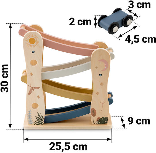Wooden Slide Toy Cars Nk-855 Nukido
