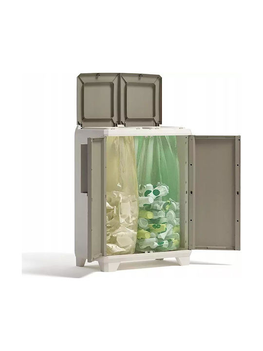 Keter Plastic Waste Bin Brown 110L