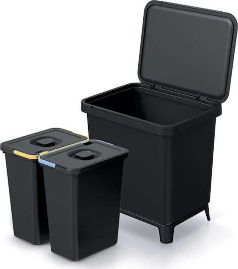 Prosperplast Recycling Mülleimer Kunststoff Grau 10lt