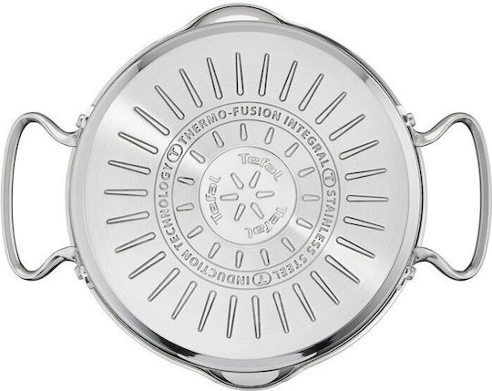 Tefal Duetto+ Töpfe & Pfannen Sets aus Rostfreiem Stahl Silber mit Antihaftbeschichtung 3 Töpfe Set