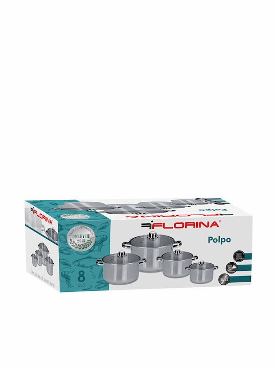 Florina Florina Töpfe Set aus Rostfreiem Stahl mit Antihaftbeschichtung 4tlg