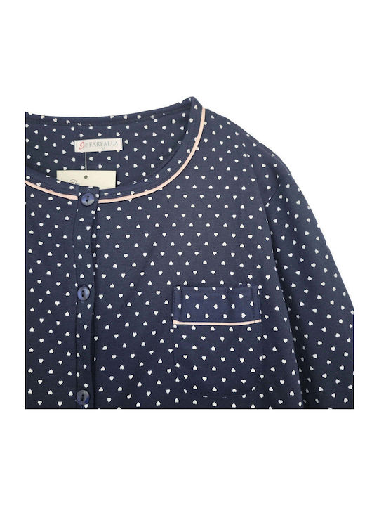 Ustyle Winter Damen Nachthemd Blue
