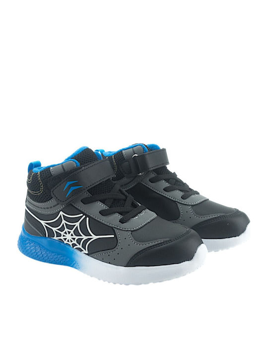 Kids Sneakers High Anatomic with Scratch & Lights Black