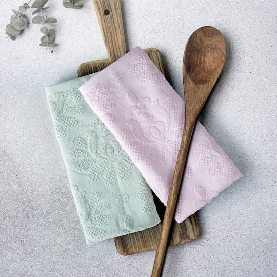 Nima Verve Kitchen Towel Made of 100% Cotton in Purple Colour 60x40cm 2 Pieces