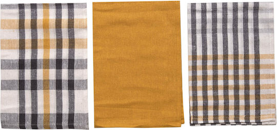 Viopros Kitchen Towel from 100% Cotton in Yellow Color 40x60cm 3 Pieces Viopros Kitchen Towel from 100% Cotton in Yellow Color 40x60cm 3 Pieces