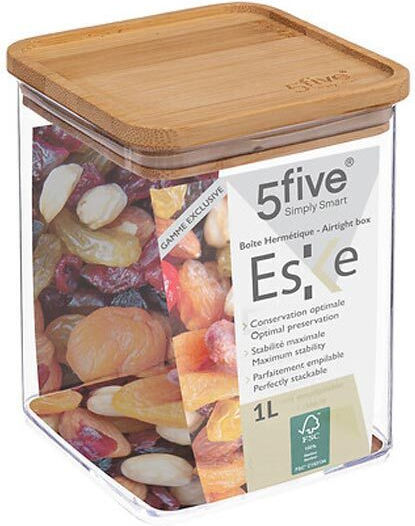 5Five Eske General Use Vase with Airtight Plastic Transparent Lid 1000ml