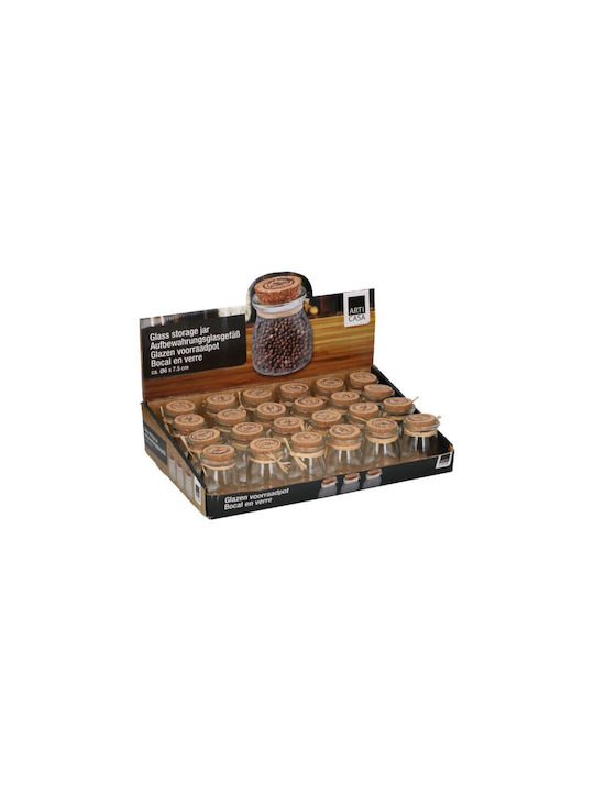 Atmosphera General Use Glass Vase with Cork Transparent 6x7.5cm 1 Pieces
