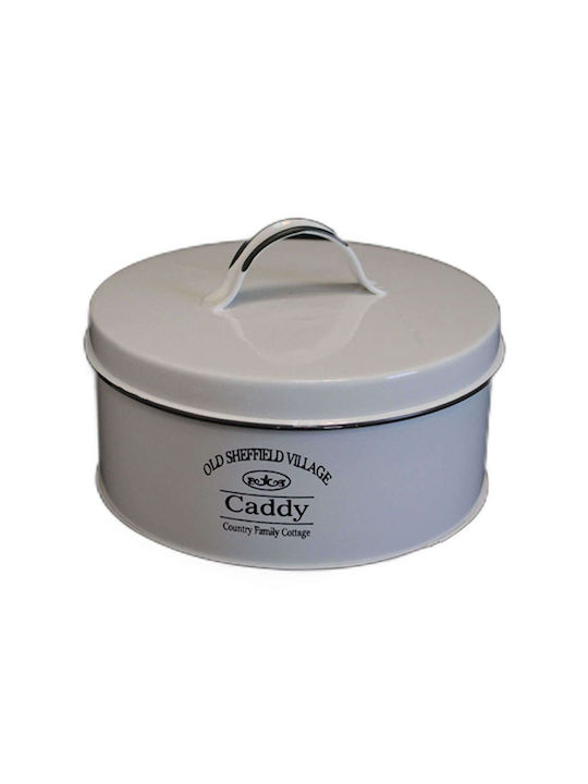 Atmosphera General Use Box with Lid Metallic White 8.5x8.5x20cm 1 Pieces