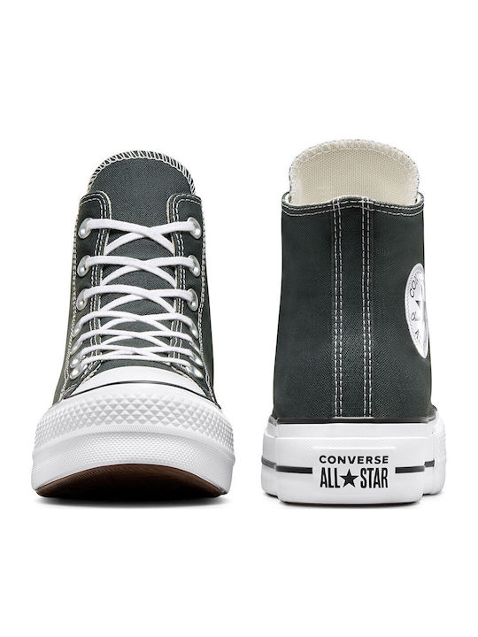Chuck Taylor All Star Lift Damen Flatforms Stiefel Dunkelgrau
