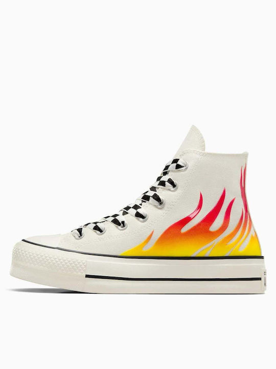 Chuck Taylor All Star Lift Platform Γυναικεία Μποτάκια Egret / Enamel Red / Black A07892C