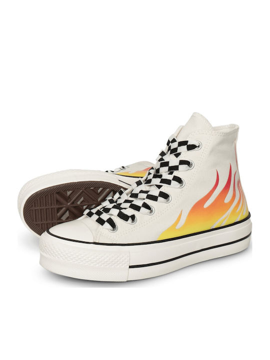 Chuck Taylor All Star Lift Platform Γυναικεία Μποτάκια Egret / Enamel Red / Black A07892C